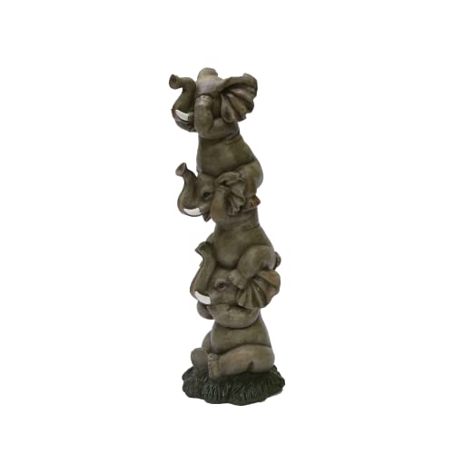 Nature'S Mark NM-21716AB See Hear Speak No Evil Elephants Totem Statue 9 Inch Tall Jungle Safari Wildlife Acrobatic Elephants Figurine Decor Sculpture Pole Resin Home Decorative Accent thumb #2