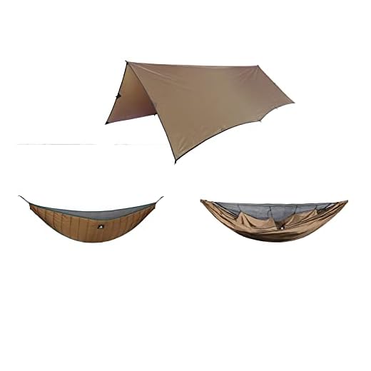 OneTigris Hideout Hammock Underquilt + Bulwark Camping Tarp + KOMPOUND Camping Hammock