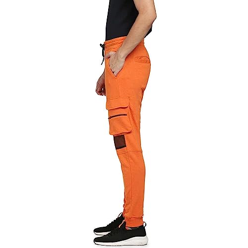 Image of Jack & Jones Men's Mid Rise Polyester Blend Regular Fit Trackpants