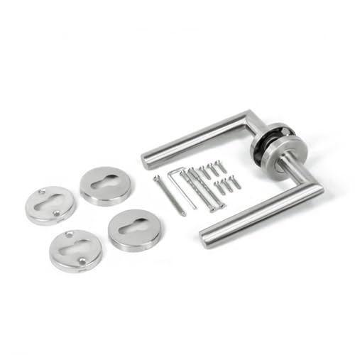 jiingekk Upgrades - Juego de manijas de puerta interiores redondas con agujero oculto para mejorar el hogar, herrajes modernos para puerta