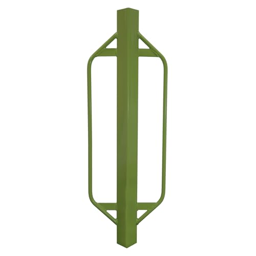 TRUTZHOLM Handramme Einschlaghammer für Pfosten bis 5 x 5 cm, massive Einschlaghilfe aus Stahl, grün lackiert, ergonomische Griffe, extra dicke Bodenplatte, ideal für Gartenzaun, Pfosten, Weidezaun