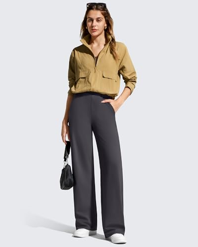Image of G4Free EverGoing Women's Wide Leg Dress Pants Pull On Stretchy High Waisted Casual Trousers with Pockets
