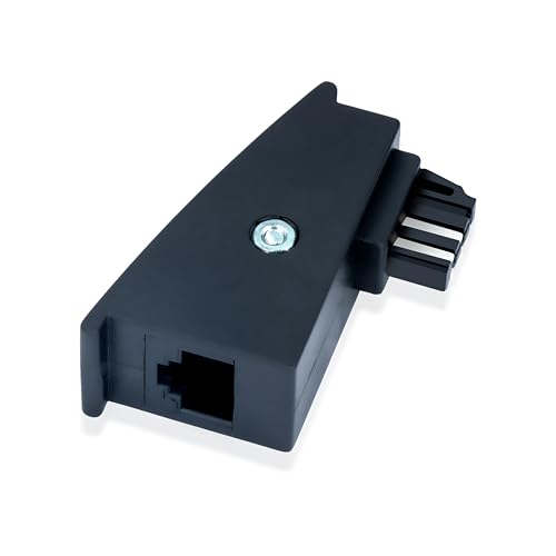 BIGtec TAE RJ45 DSL Adapter Kabeladapter TAE-F Stecker auf RJ45 Buchse 8P2C Modularadapter Telefon Kabeladapter Router