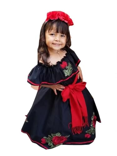Flower Embroidered Mexican Mini Quinceanera Dresses for Little Girls Pageant Ball Gown Dress Off Shoulder
