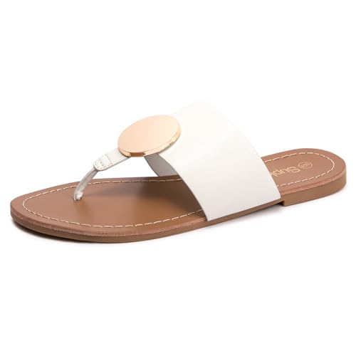 Women's Flip Flops Comfortable Soft T-Strap Flat Sandals Casual Slip on Thong Fashion Slide Sandals Summer Beach Slippers