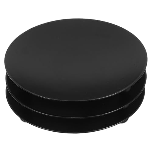 VALICLUD 3 Pezzi Piattini Porta Candele in Ferro Nero Base Stabile per Candele Colonna Supporti Decorativi per Tavolo Centrotavola per Feste Matrimoni e Decorazioni Casa