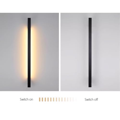 Aplique de pared moderno de hierro y aluminio negro con LED de luz cálida 4