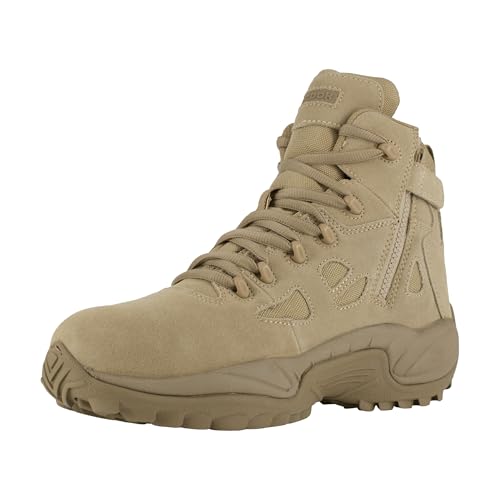 Reebok mens Rapid Response Rb Safety Toe 6' Stealth With Side Zipper Military Tactical Boot, Desert...