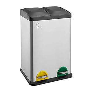 Svita TC2X20 Edelstahl Doppelfach Mülleimer 2er