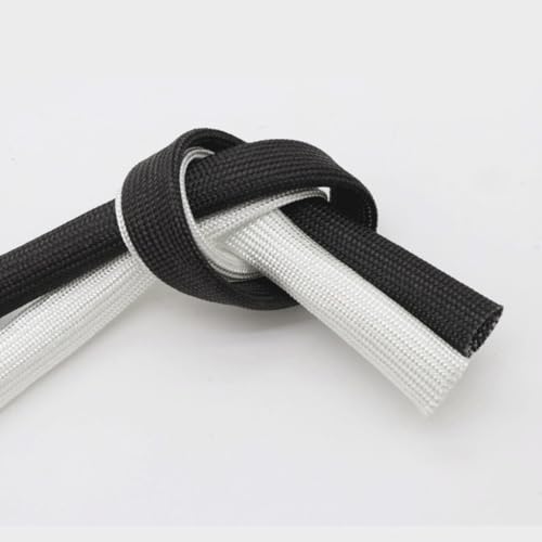 Funda trenzada de fibra de vidrio resistente a 600 °C blanca