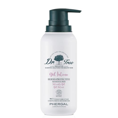 Dr. Tree Gel Intimo Dermoprotector Hipoalergénico, Higiene e Hidratación ECO, Restaura Flora, Elimina el Olor y Calma los Picores, Sin Sulfatos SLE, SLS, Sin parabenos, Sin siliconas, 400 ml
