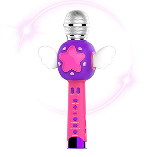 Karaoke Microphone for Kids, Bluetooth Karaoke Machine for Kids Singing Along with Magical
