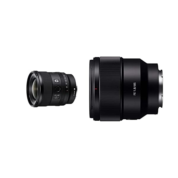 Sony SEL-20F18G Vollformat E-Mount Objektiv (FE 20mm F1.8), schwarz & SEL-85F18 Porträt Objektiv (Festbrennweite, 85 mm…
