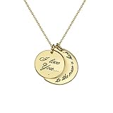 Lauren-Spencer I Love You to The Moon and Back Necklace Silver Gold Plated Moon Pendant Necklace Jewelry Gifts for Women Mom Wife Girlfriend (Gold Plated)