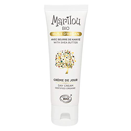 Marilou Bio - Gamme Argan - Crème de Jour à l'Huile d'Argan - Tube de 50 ml - Le Meilleur Allié des Peaux Sèches