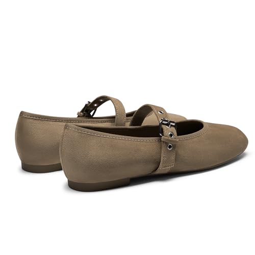 Image of Rihero Mesh Ballet Flats for Women Square Toe Mary Jane Flats Comfortable Casual Ballerina Shoes