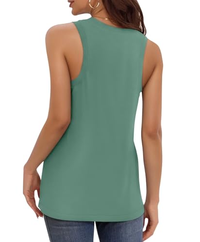 KKJ 3 Pack Womens Tank Tops Workout Summer Vacation Outfits V Neck Loose Sleeveless Blouse Casual Shirts Fall Fashion Clothes