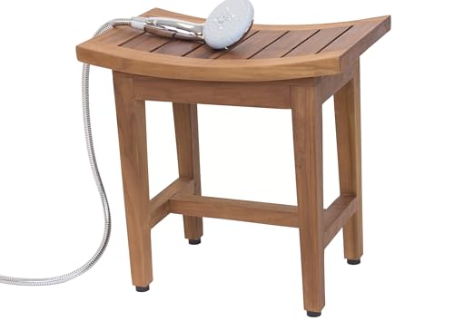 AquaTeak Patented 18" Maluku Lotus Teak Shower Bench - 18 Inch (Pack of 1)