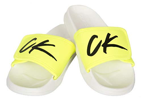 Chaussons homme Calvin Klein mer piscine velcro noir claquettes slide