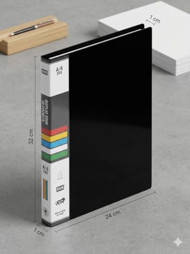Image of TULMAN 2 Pack 30 Pockets A4 Size Presentation Display Book Folder File Binders for Documents with Plastic Clear Sleeves Document Organizer for School, Office & Personal Use (Assorted Color)