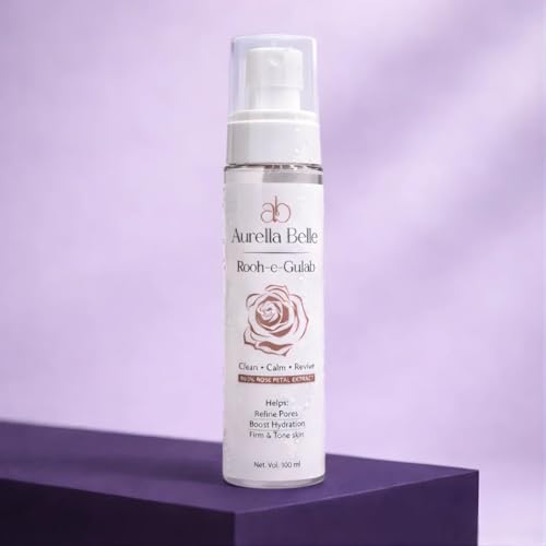 Image of Aurella Belle Rooh-e-Gulab Face Mist (100 ml) - Lightweight Hydrating Rose Water, Non-Sticky Daily Toner for Refreshing & Prepping Skin