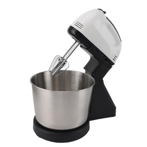 Asixxsix Electric Egg Beater, 7 Speed 100W Double Bar Hand Mixer with 1.7L Stainless Steel Bowl, Portable & Lightweight for Kneading Dough Whipping Cream Baking Cooking