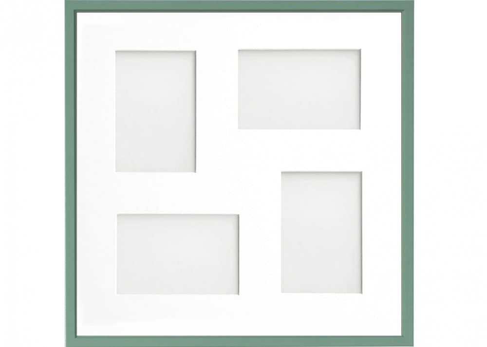 Frame Company Drayton Multi Aperture Photo Frame, Green, 40x40cm for 6x4 inch (x4 mix)