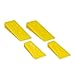 Produktbild Relaxdays Fällkeil, 4er Set, 14 & 21 cm, Kunststoff, Keile mit Widerhaken, mechanische Forstkeile zum Baumfällen, gelb