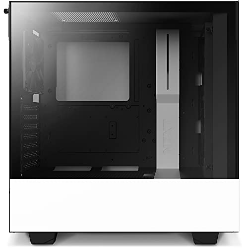 Image of NZXT H510 Flow Matte White - Compact ATX PC Gaming Case - Tempered Glass - Enhanced Cable Management - Water-Cooling Ready