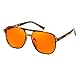 FEISEDY Retro 70er Blaulichtfilter Brille 99.99% Blaulicht-Blockierende Gaming Brillen Computerbrille für Herren Damen Amber Getönt G2835