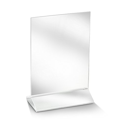 ChefLand Acrylic Sign Holder/Table Card Display/Plastic Upright Menu, 4 by 6-Inch, Clear, 6-Pack