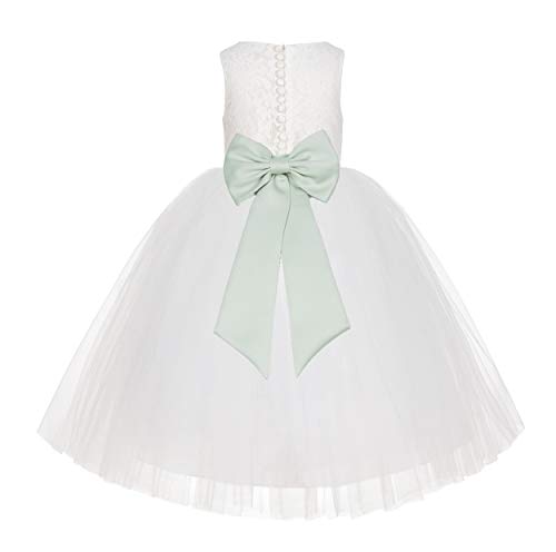 Ivory Floral Lace Flower Girl Dress Special Occasions Wedding Reception LG7