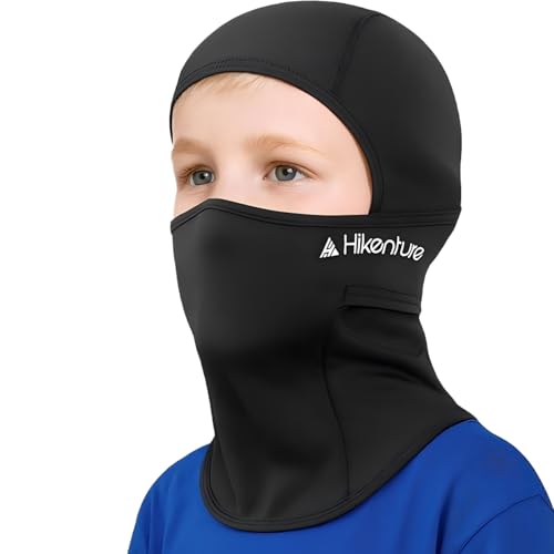 HIKENTURE Cagoule d'hiver Chaude pour Enfant - sous Casque Coupe-Vent - Balaclava Child pour Garçons et Filles - Idéal pour Cyclisme, Ski, Vélo - Noir,...