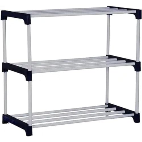 Image of NILUX Adjustable Multipurpose Plastic Bookshelf and Storage Rack for Home, Office, Library, and Study Room Organization (White, Medium, 3)