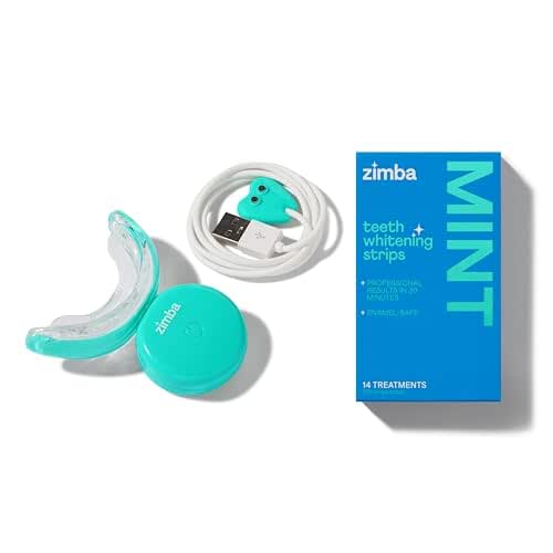 Zimba Teeth Whitening LED Light Kit with 14 Professional-Grade Whitening