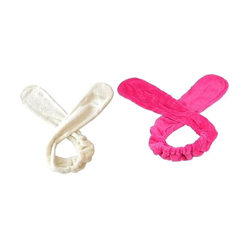 HOLIDYOYO 2個 女性の頭飾り ウサギのぬいぐるみ 洗顔用の髪 女性のヘアアクセサリー ぬいぐるみヘアバンド うさ耳ヘアバンド 髪飾り 柔軟なヘッド ぬいぐるみヘッドバンド ヘアフープ