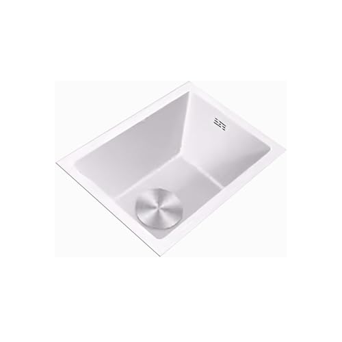 Évier de cuisine blanc pour studio et îlot moderne cuve compacte en inox