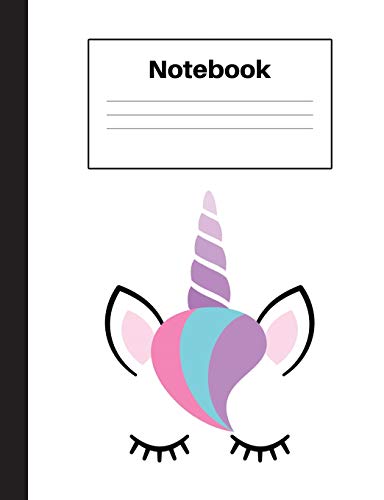 Notebook: Unicorn Purple Horn, College-Rule, Notebook Home Office School Student Teacher Homeschool, 7.4 x 9.7 in, 200 pages for kids, school, home, students, teachers (Unicorn Fun) image 3