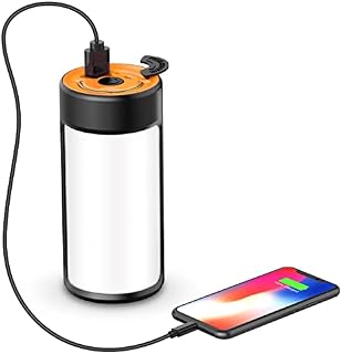 LED Camping Lights, CT CAPETRONIX Rechargeable Camping Lanterns with 400LM 5 Light Modes Water-Resistant, Portable Emergency Tent Lights for Camping Power Cuts (1-Pack, Orange)