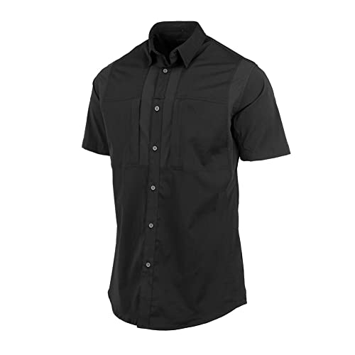 Beretta Men's TKAD Flex Breathable Lightweight Button-Down Outdoor Casual Active Tactical Short Sleeve T-Shirt, Black, X-Large