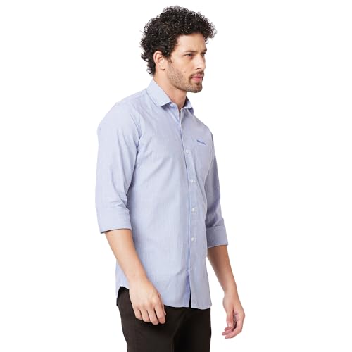 Image of KENNETH COLE New York Mens Slim Fit Cotton Spread Collar Long Sleeve Patch Pocket at Chest Casual Shirt