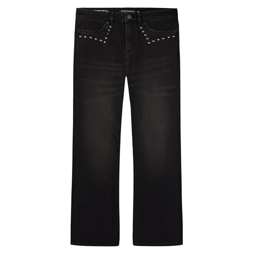 Lucky Brand Girls' High Rise Wide Flare Stretch Denim Jean, Zipper Fly & Button Closure