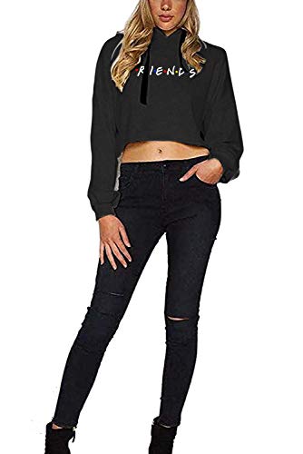 Idepet Women'S Casual Letters Print Crop Top Loose Pullover Friends Shirt Teen Girl Tv Show Hoodie Sweatshirt thumb #5