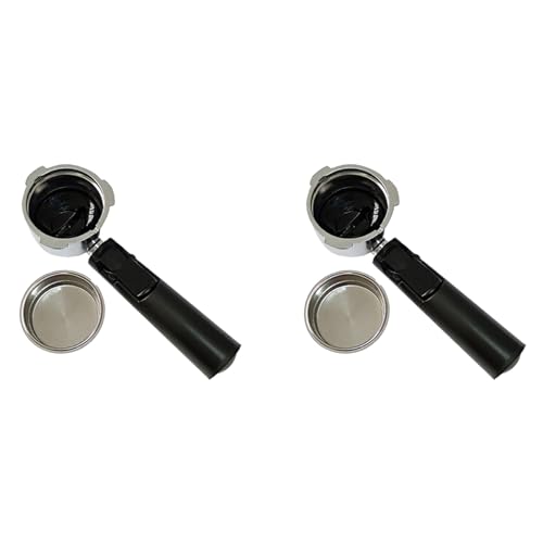 JIVIMOCO 2X Filtros Reutilizables de Café Sin Fondo de 51 mm Portafiltro para Soporte Homix 60 mm 15-20 Bar para Piezas de Cafetera Espresso