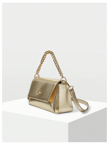 QWINEE Women's Gold Purses Leather Crossbody Bags Metallic Flap Clutch Mini Square Bag for Wedding/Prom/Party3