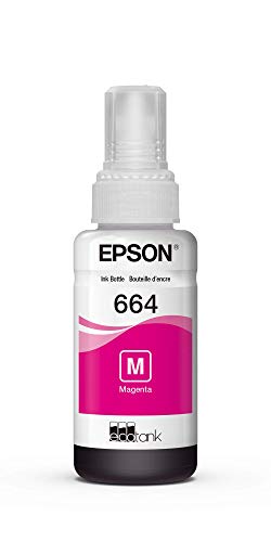 Image of Epson 664 EcoTank Ink Ultra-high Capacity Bottle Magenta (T664320-S) Works with ET-2500, 2550, 4500, 4550, 2600, 2650, 3600, 16500