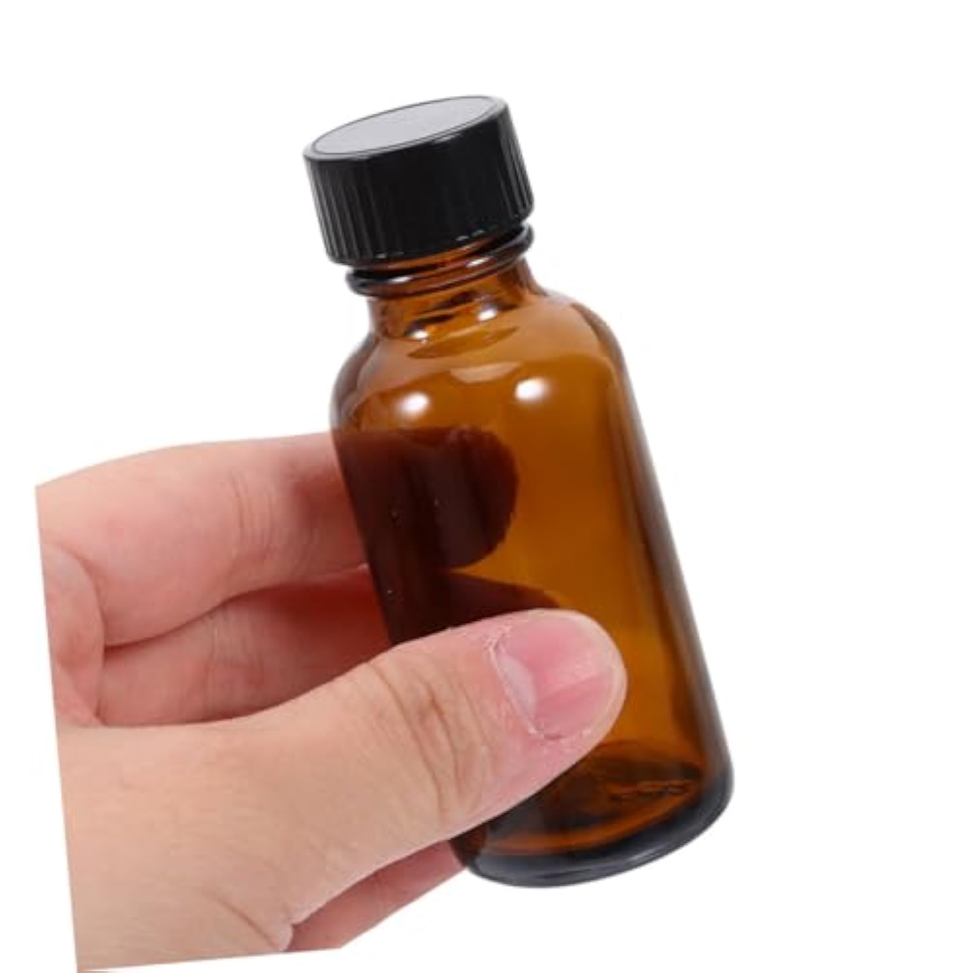 Glass Amber Medical Jar, Refillable Liquid Storage