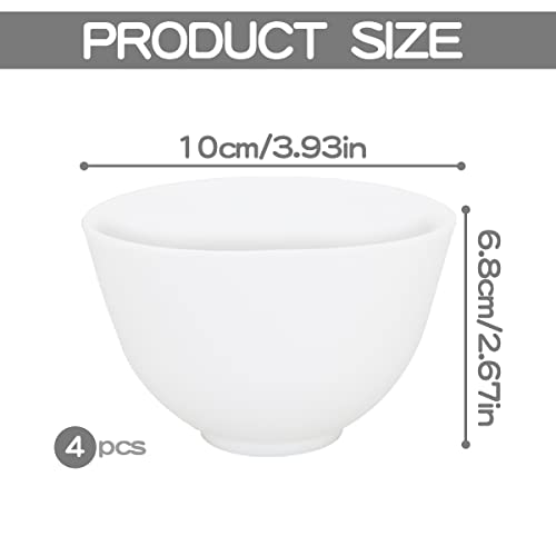 FERCAISH 4Pcs DIY Face Mask Mixing Bowl, Microwavable Silicone Facial Mud Bowl Cosmetic Beauty Tool for Home Salon (White) - Image 2