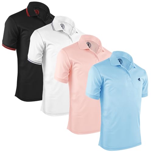 Albert Morris Mens Short Sleeve Polo Shirts Regular Fit Moisture Wicking Performance Polyester 4-Pack product thumbnail 10
