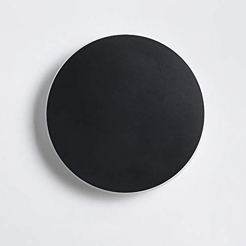 Applique murale LED à intensité variable Moderne Avec interrupteur tactile Trois couleurs 3000K / 4500K / 6000K Rond Lampe de chevet pour chambre à coucher salon bureau escaliers couloir (noir, 20 cm) Cover